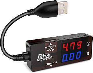 DROK USB-A 2.0 Digital Multimeter with Dual Output PD QC 3.0 Color LED Display