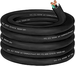 25ft 12/3 12 AWG SOOW Portable Power Cable