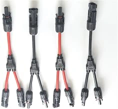 4-piece MC4 Y-Connectors for 1 to 2 Solar Panel Parallel Connection, 30A