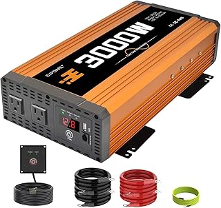 3000 Watt Pure Sine Wave Power Inverter 12V to 110V